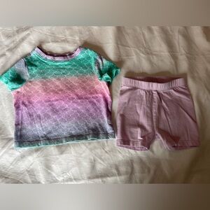 Old Navy Purple and Green Kids' mermaid T-Shirt & Shorts